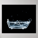 Poster/Print X-Ray Skeleton Bath Black Blue