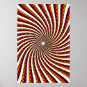 Poster: Psychedelic Spiral: Red Yellow: Trippy posters