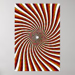 Poster: Psychedelic Spiral: Red Yellow: Trippy posters