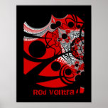Poster Red Ventra Abstract with text