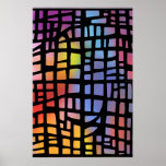 Poster: Stained Glass: Inside View: Vector Drawing Poster