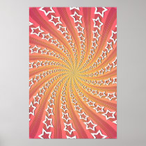 Poster: Star Spiral: Pink & Orange