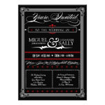Poster Style Red & Black DIY Wedding Invitation