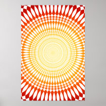 Poster: Sunburst Vertigo: Psychedelic Abstract
