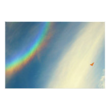 Poster-SunDog Rainbow and Hang Glider Art Photo