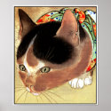 Poster: Vintage Cat Art: "Curious Kitty Cat" posters
