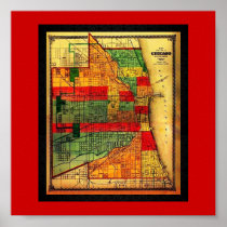 Poster-Vintage Maps-Chicago 1875