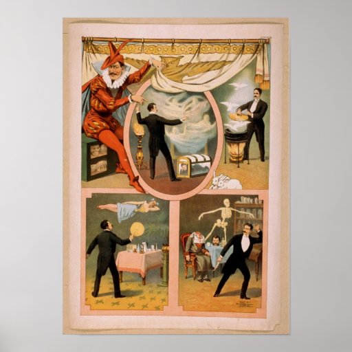 Poster-vintage theatre Magician advertisment