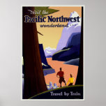 Poster Vintage Travel Pacific Northwest
