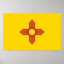 Poster with Flag of New Mexico, U.S.A.