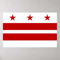 Poster with Flag of Washington DC, U.S.A.