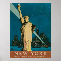 Poster with Vintage New York Poster Print