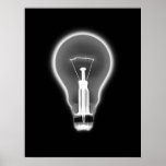 Poster- X-RAY LIGHT BULB BLACK B&W posters
