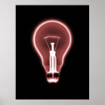 Poster- X-RAY LIGHT BULB BLACK RED posters