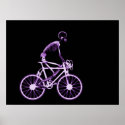 POSTER - X-RAY SKELETON BIKING BLACK PURPLE posters