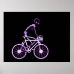 POSTER - X-RAY SKELETON BIKING BLACK PURPLE posters