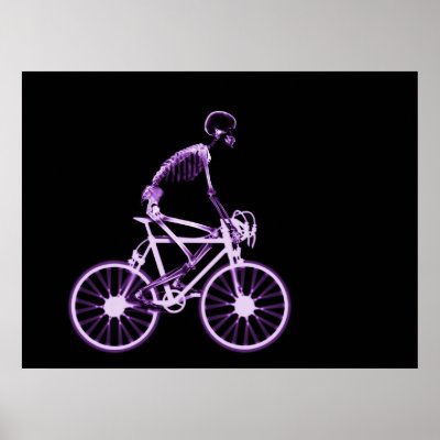 POSTER - X-RAY SKELETON BIKING BLACK PURPLE by VoXeeD