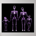 POSTER- X-RAY SKELETON FAMILY BLACK PURPLE posters