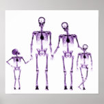 POSTER- X-RAY SKELETON FAMILY WHITE PURPLE posters