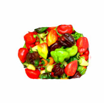 Posterised Hot Pepper Assortment Picture Photo Cutout
