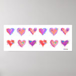 Posters, Prints - Pop Art Crazy Hearts 2
