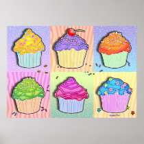 Posters, Prints - Pop Art Cupcakes