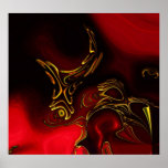Posters ZIZZAGO Art Abstract Red Black Gold 2 posters