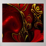 Posters ZIZZAGO Art Abstract Red Black Gold 5 posters