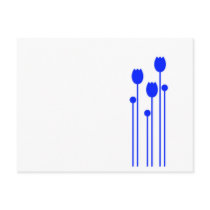 Postkarte einseitig tulpe blume modern blau blue