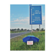 Postkarte - per Anhalter unterwegs
