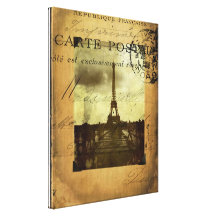 Postmarked Paris Wrapped Canvas Stretched Canvas Prints