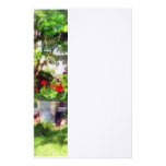 Pot of Geraniums Near Steps Personalised Stationery