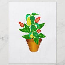 Pot with red and yellow pepper plant flyer