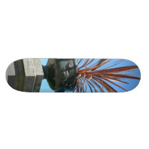 Pot With Red Plant Skateboard Deck