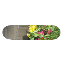 Pot With Various Flowers Custom Skateboard