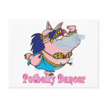 potbelly pig belly dancer funny piggy postcard