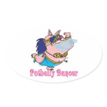 potbelly pig belly dancer funny piggy sticker