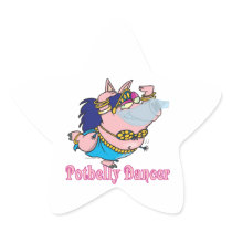 potbelly pig belly dancer funny piggy stickers
