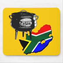 Potjiekos lovers South African flag gifts Mousepads
