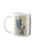 Potted irises and pinks by Ikeda, Eisen Ukiyoe Mug