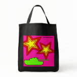 "POW BOOM BANG" Grocery tote bags
