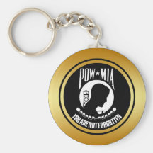 POW MIA - GOLD FRAME KEY CHAIN