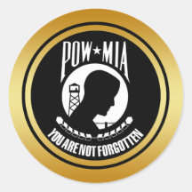 POW MIA - GOLD FRAME STICKER