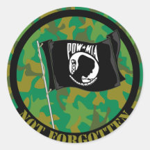 POW MIA ROUND STICKER