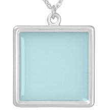 Powder Blue Solid Colour Design (B0E0E6) Template Personalised Necklace