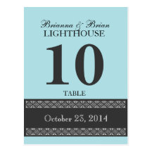 POWDER BLUE Wedding Table Number Card Reception Post Cards