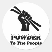 Powder To The People Round Stickers