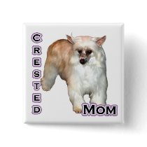 Powderpuff Crested Mum 4  - Button