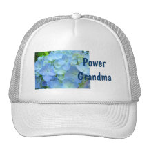 Power Grandma hats Blue Hydrangea Flowers
