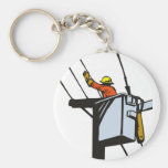 Power Lineman Electrician Electric Worker Key Chain